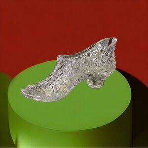 Vintage 1986 Crystal Cut Glass Decorative Shoe